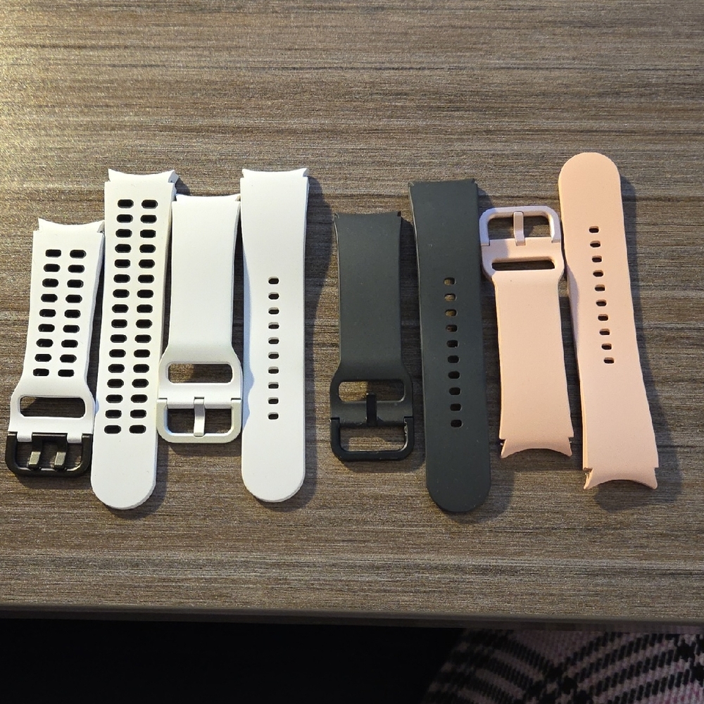 Smartwatch Replacement Bands - Black, White, and Pink GALAXY 5